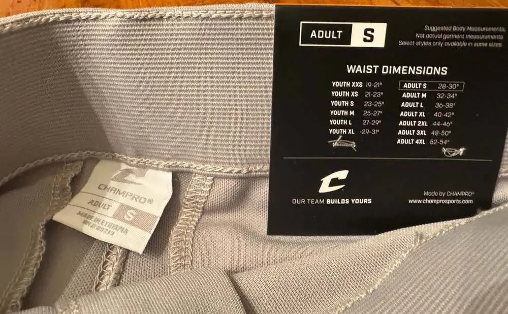 Champro MVP Knicker Baseball Pants Adult Small Grey New with Socks B1241